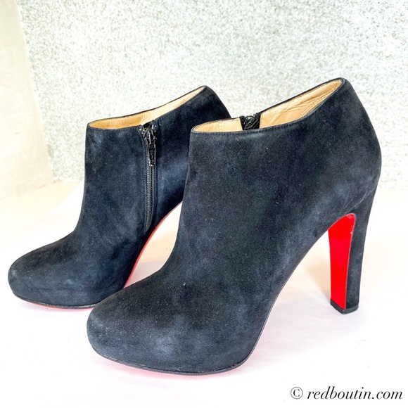 ♥️SOLD Louboutin Vicky Black Suede Ankle Boots - Picture 8 of 8